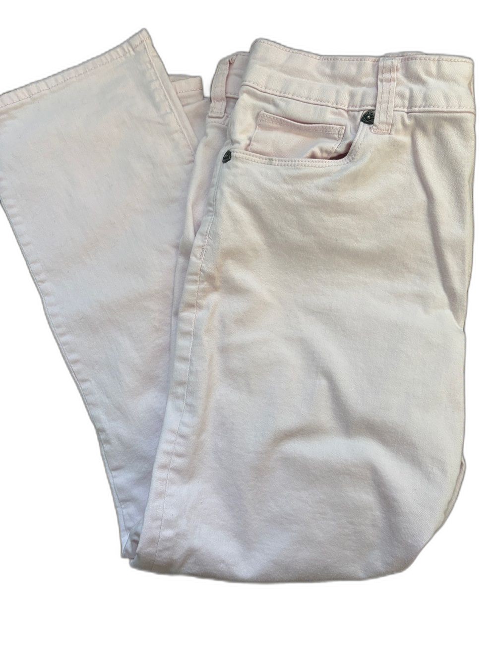 Kut from the Kloth Reese High Rise Fab Ab Ankle Straight Leg Pink Jeans Size 12